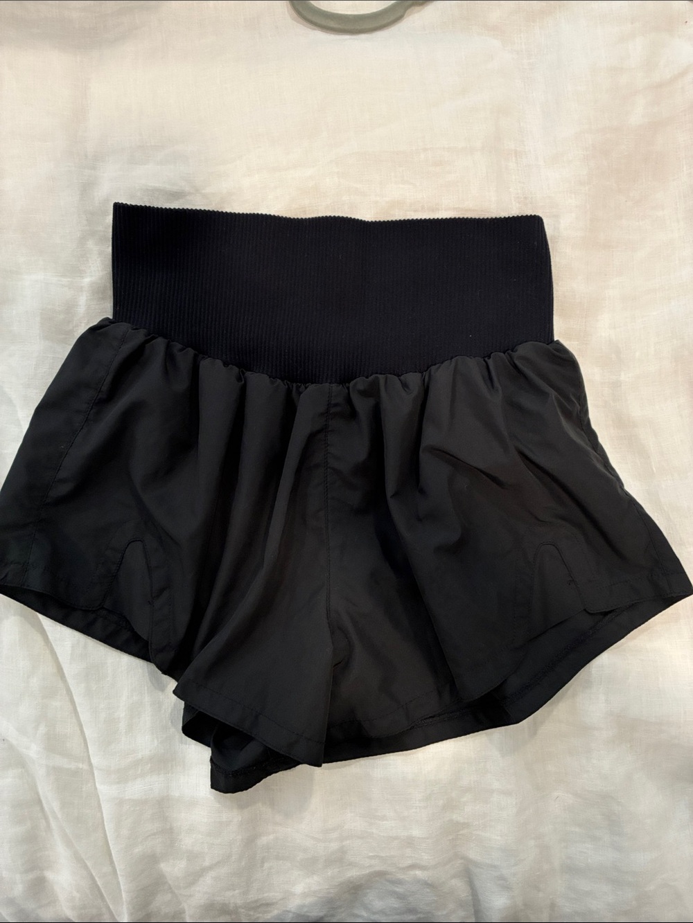 FP—Black High-Waist Athletic Shorts